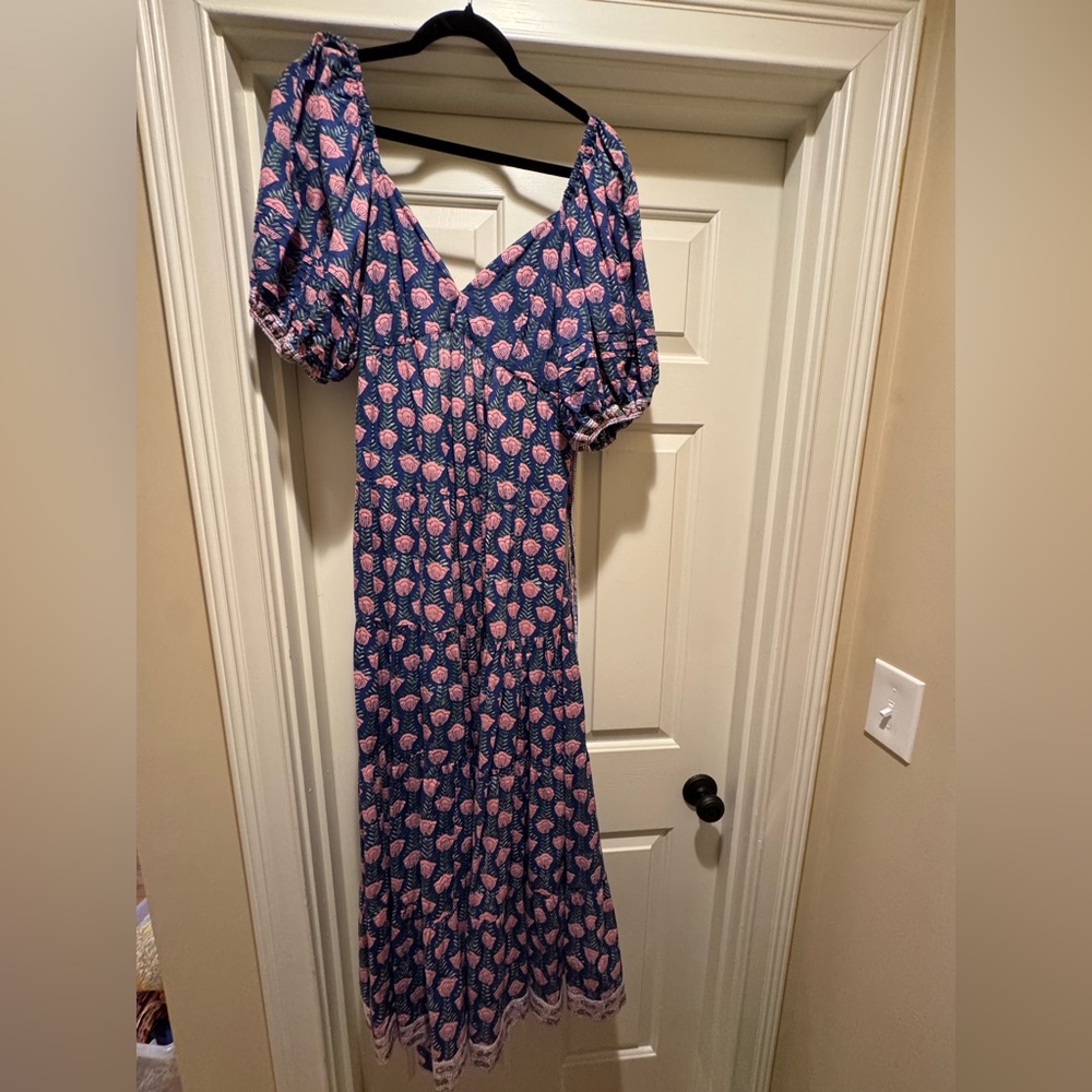 SAYLOR Blue and Pink Floral Maxi Dress